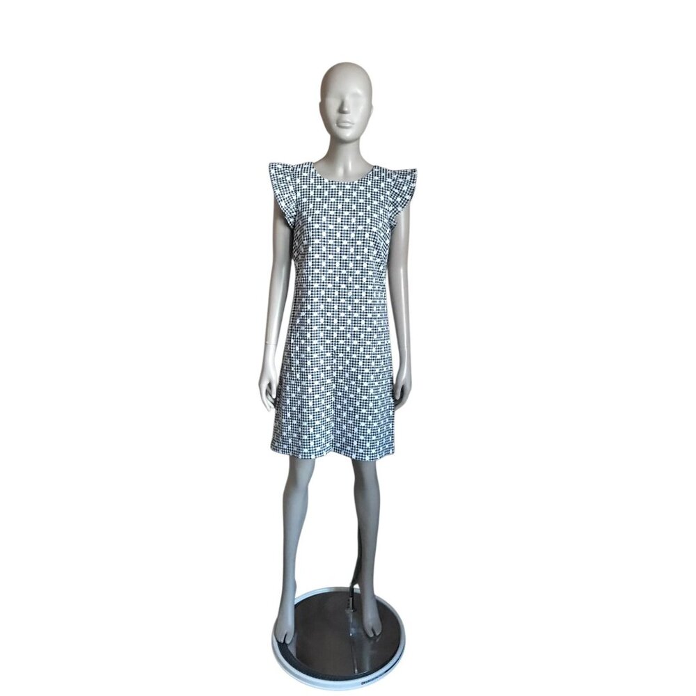 Eliza J Black, Blue and White Polka Dotted Dress
